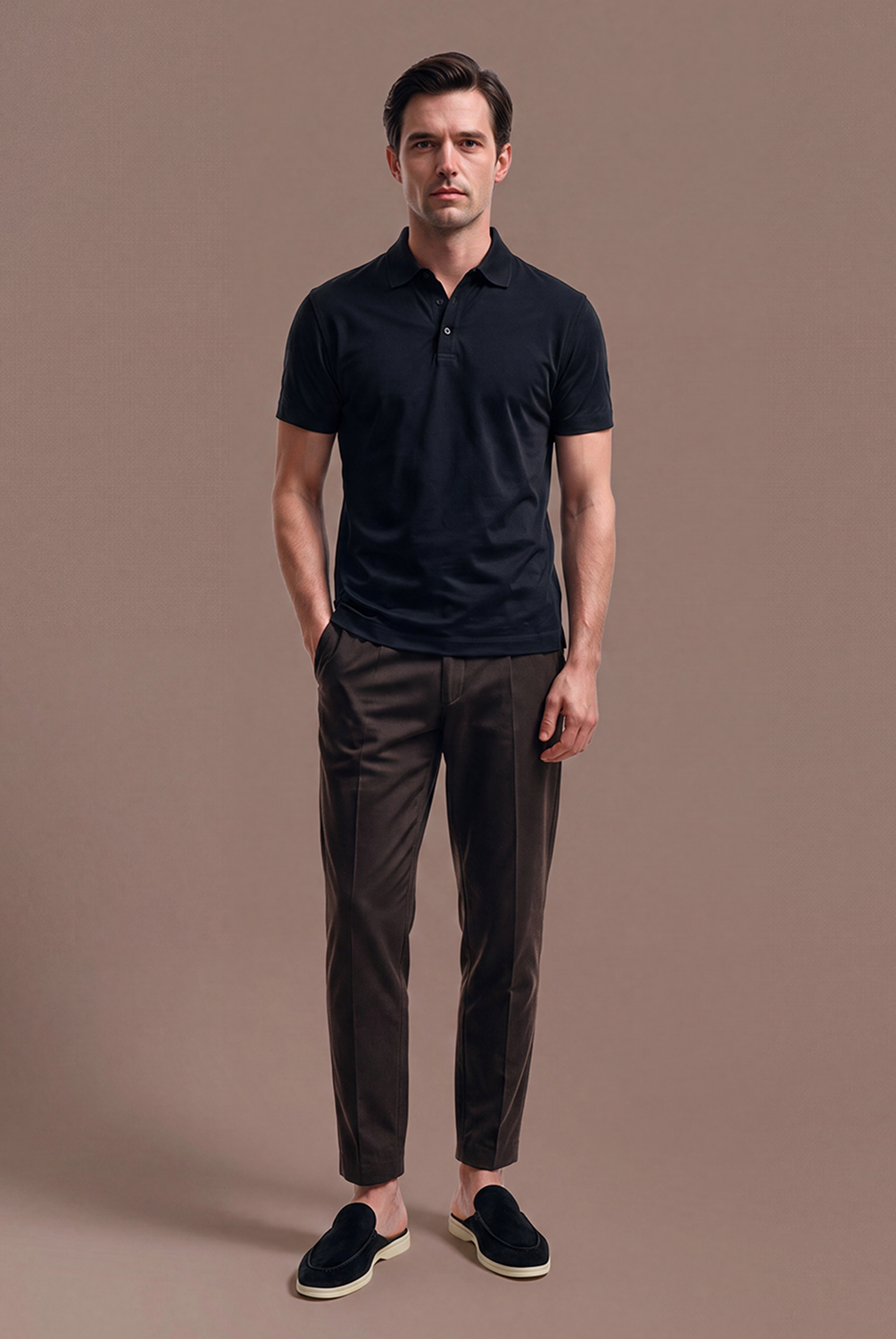 Schwarzes Imperial-Polohemd
