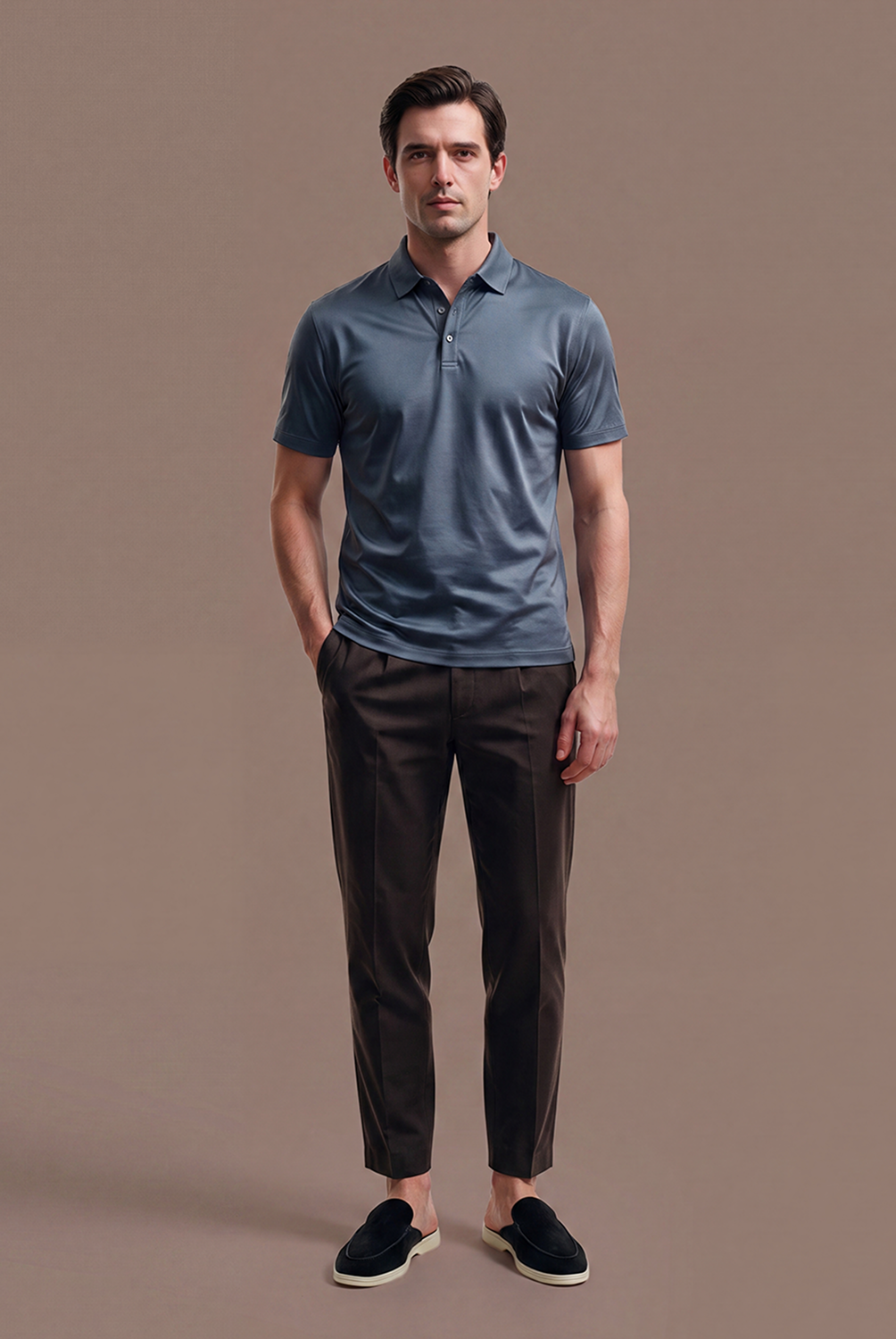 Blaues Imperial-Polohemd