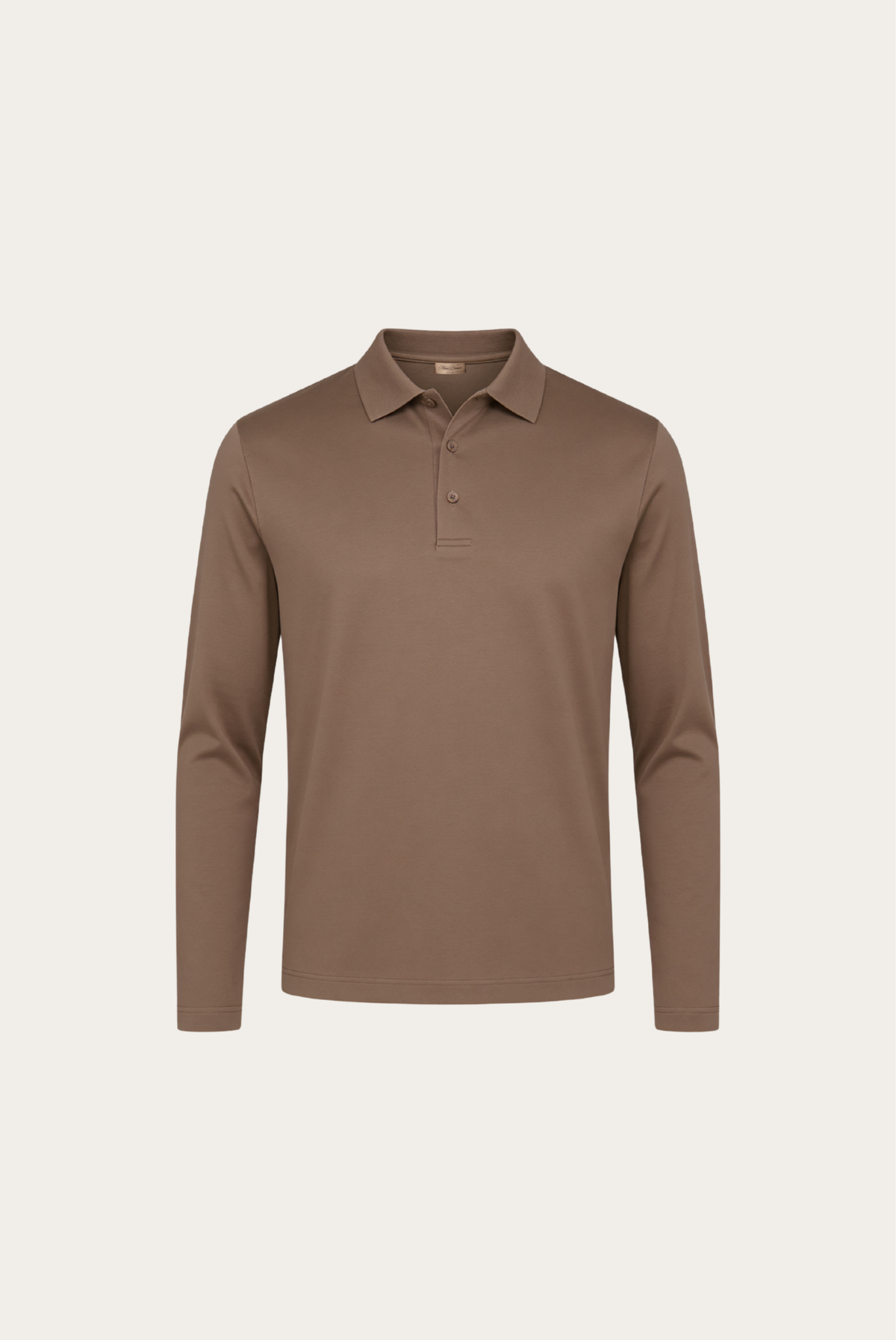 Polo Imperial de Manga Larga Gris Pardo