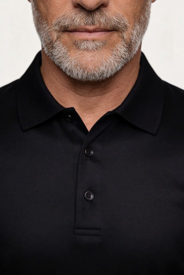 Black Imperial Long Sleeve Polo