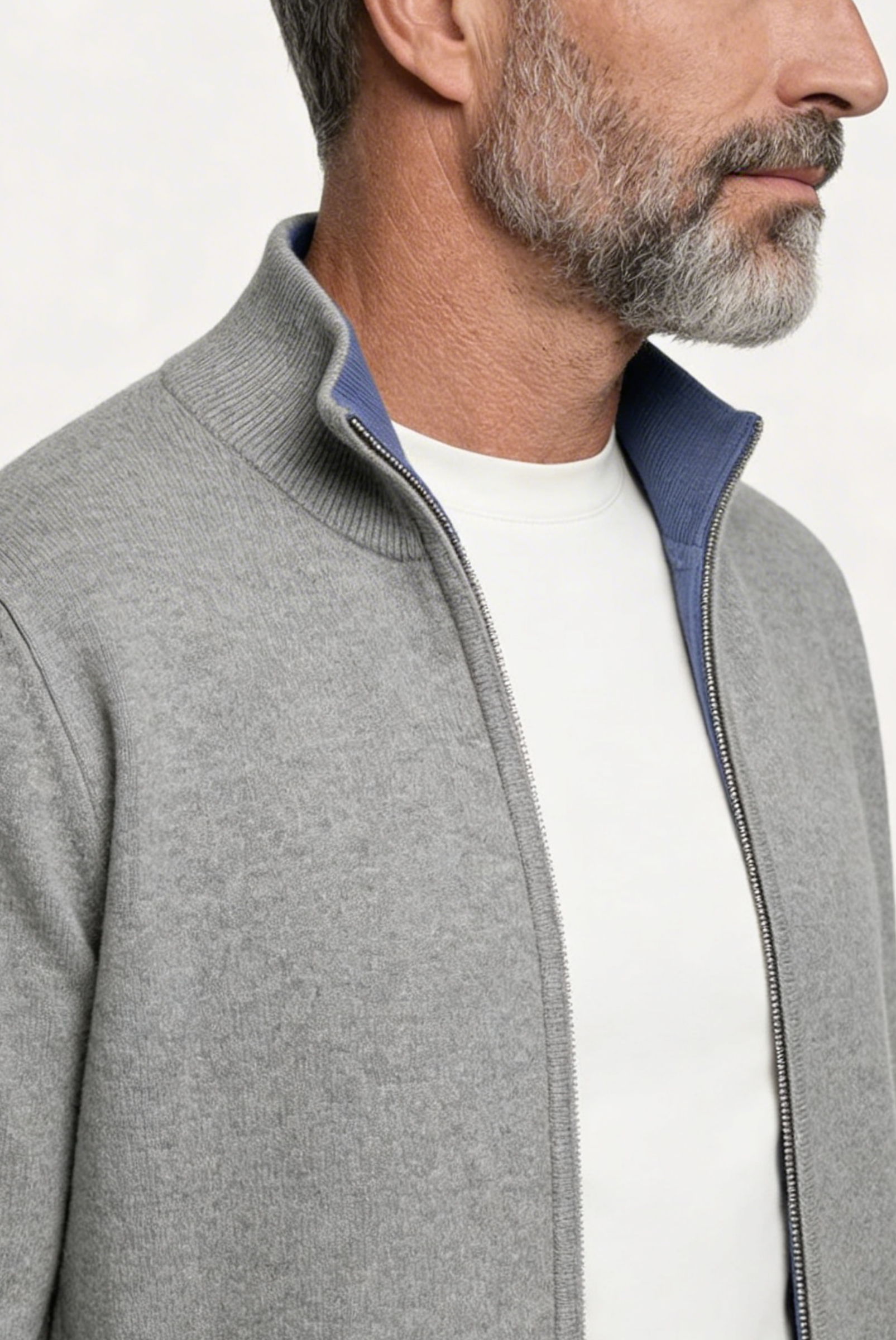 Light Grey Inside-Out Cashmere Cardigan