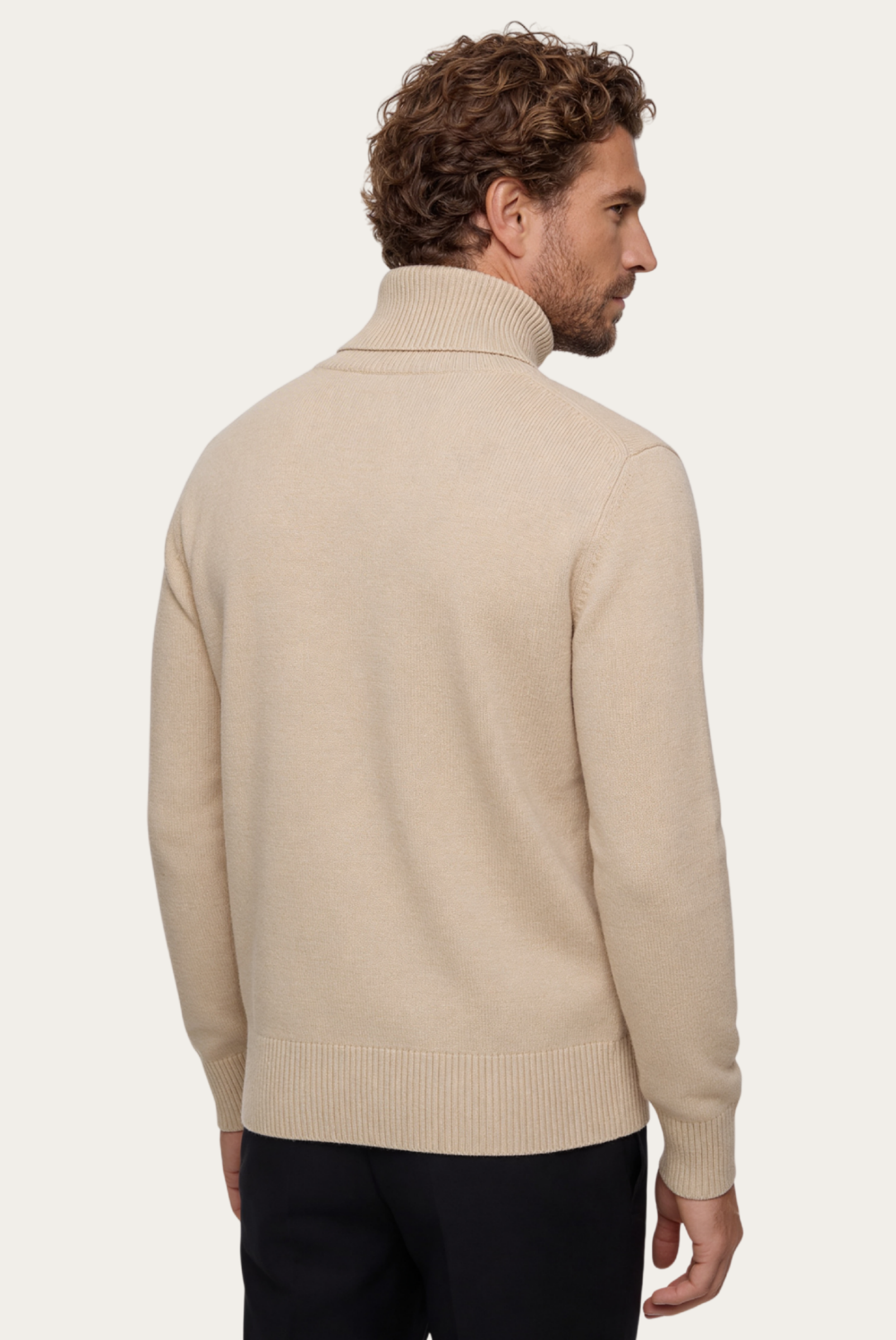 Beige Cashmere Turtleneck