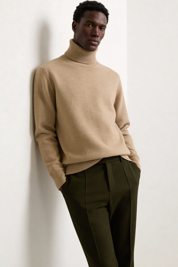Camel Cashmere Turtleneck