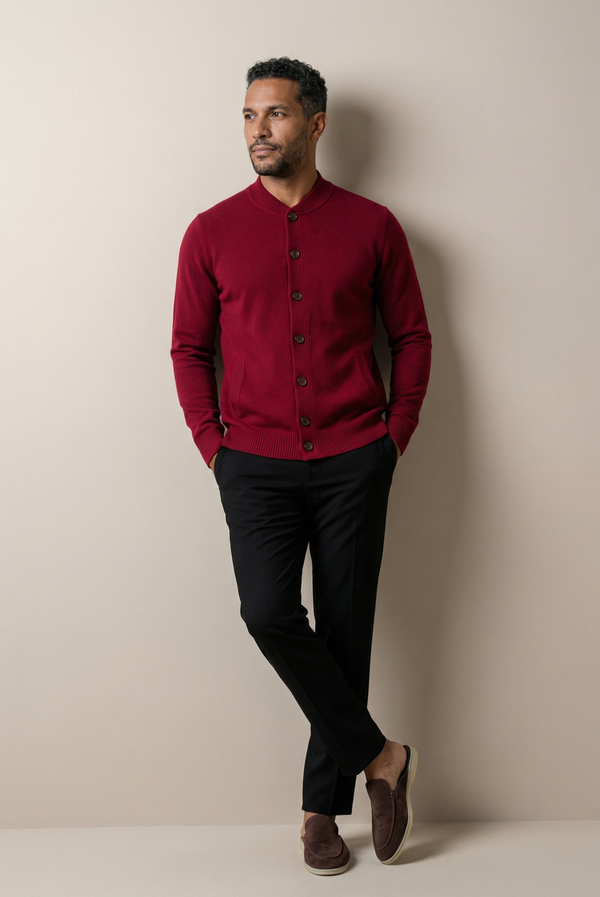 Red Cashmere Cardigan