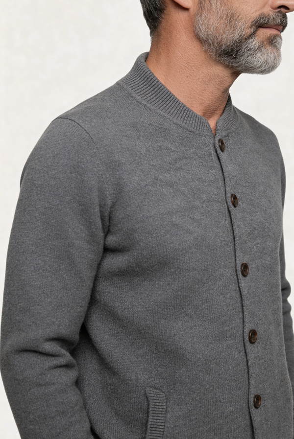 Grey Cashmere Cardigan