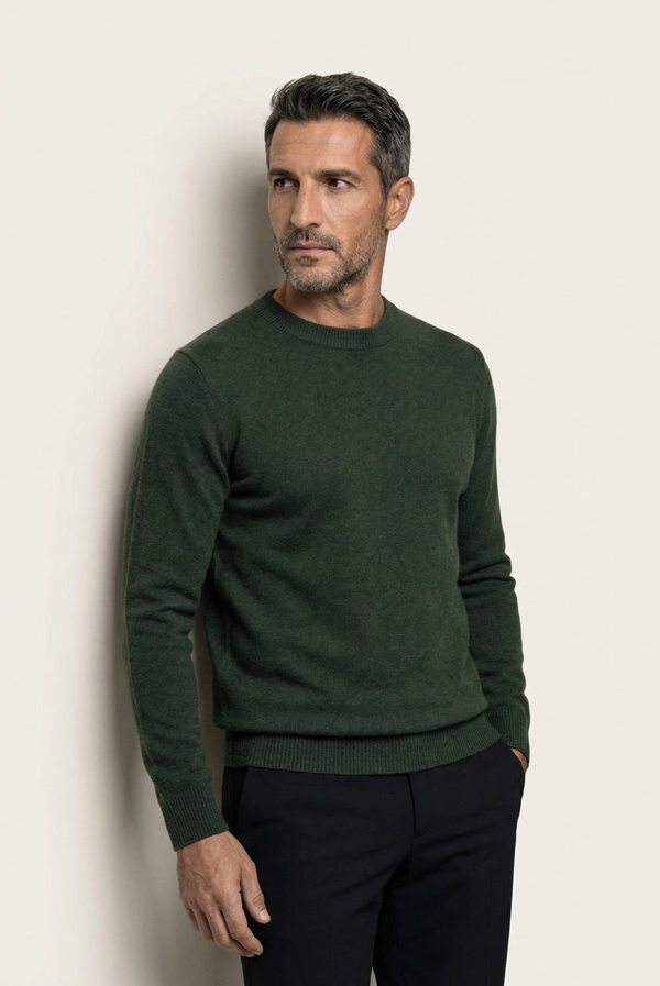 Army Green Cashmere Crewneck