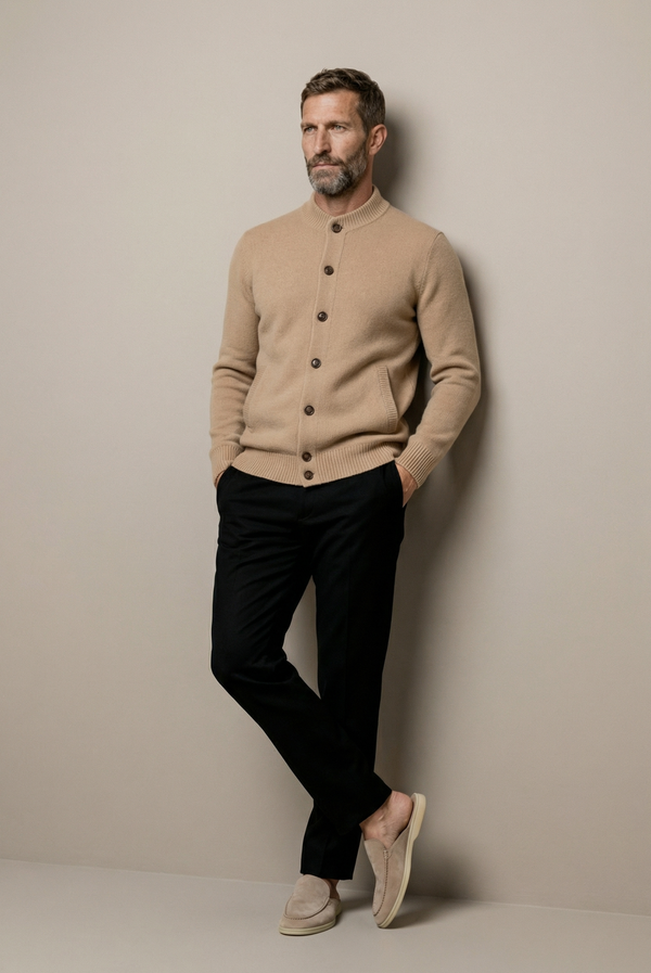 Camel Cashmere Cardigan