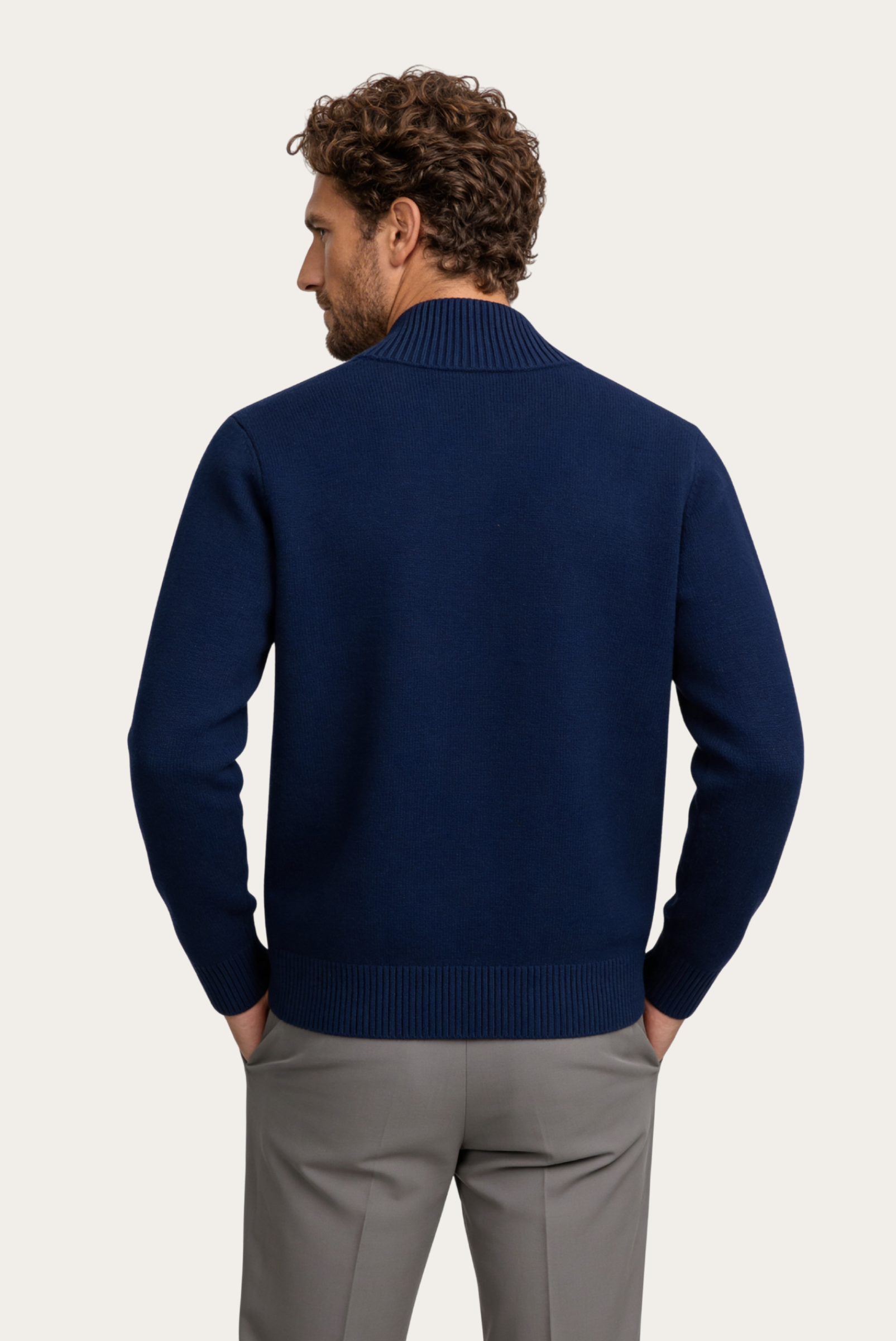 Navy Blue Cashmere Cardigan