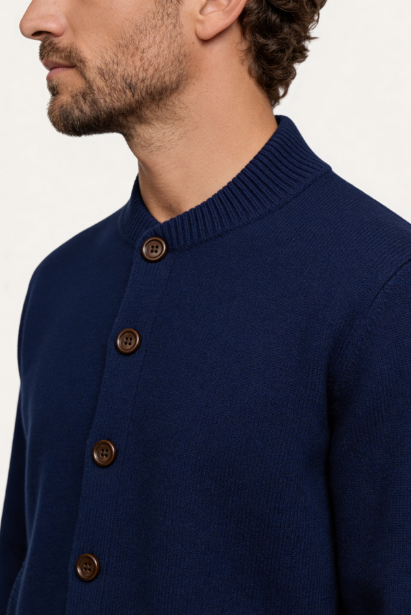 Navy Blue Cashmere Cardigan