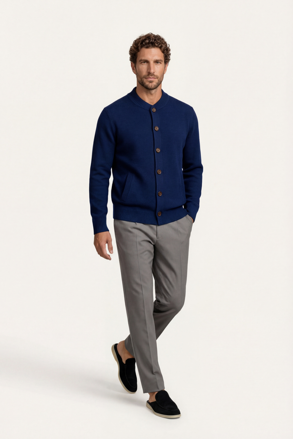 Navy Blue Cashmere Cardigan