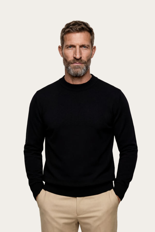 Black Wool Crewneck
