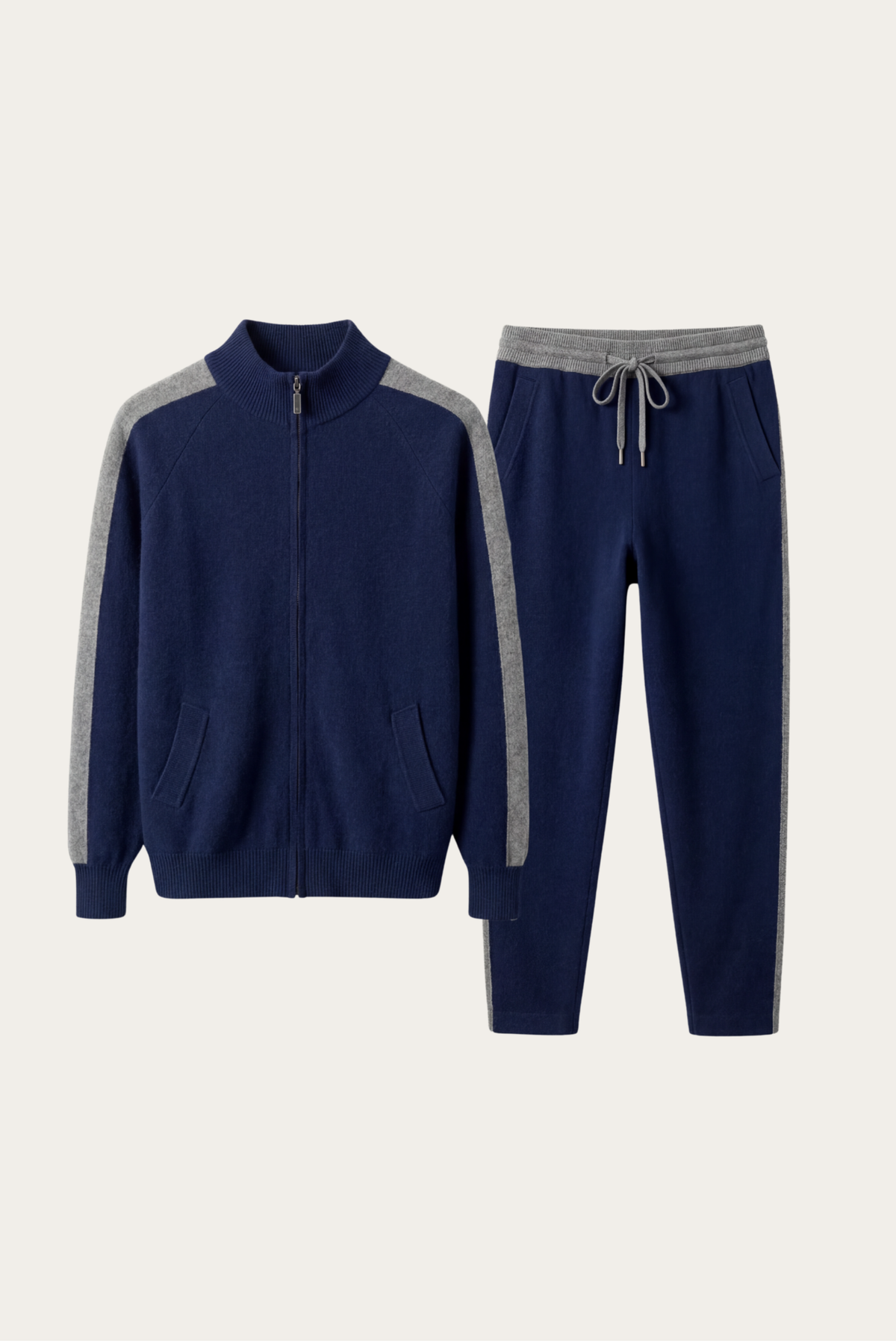 Conjunto de Cashmere Donati Azul Marinho