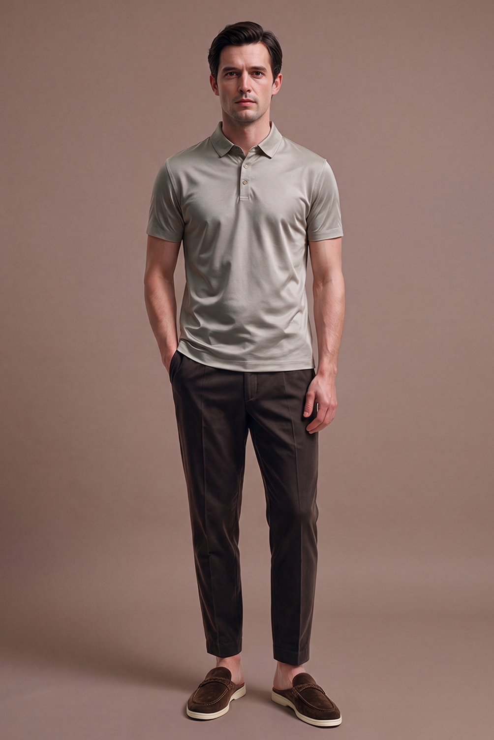 Polo impérial gris-beige