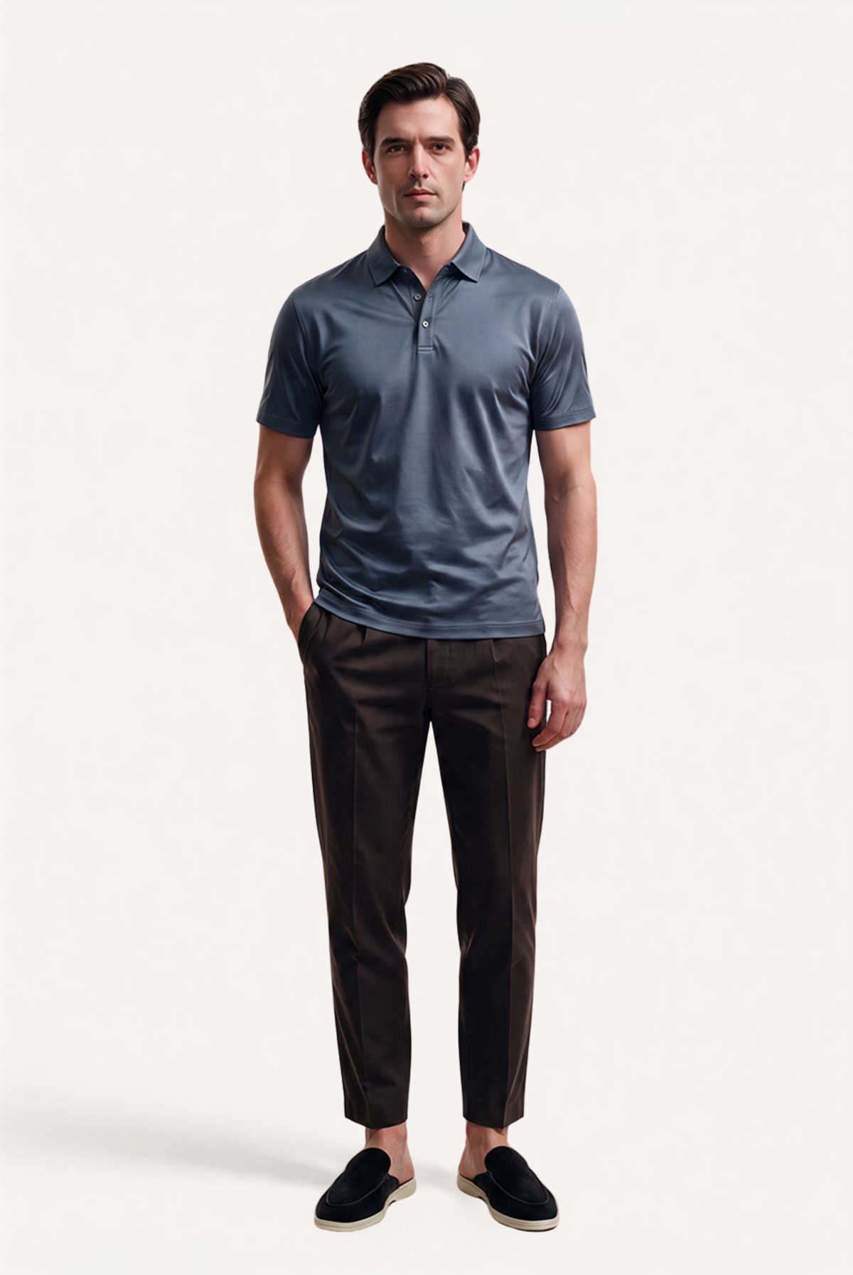 Blaues Imperial-Polohemd